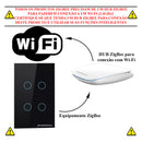 Interruptor Inteligente Zigbee 4x2 Novadigital 4 Botões Tecla Touch Automação Tuya E Smart Life Compatível Com Alexa E Google Assistente Bivolt 110v/220v Cor Preto - Hub Zigbee Necessário 127/220v
