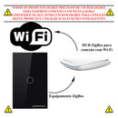 Interruptor Inteligente Zigbee Novadigital 1 Tecla Botão Touch Alexa Google Tuya Smart Life 110v 220v Bivolt Preto 10 A
